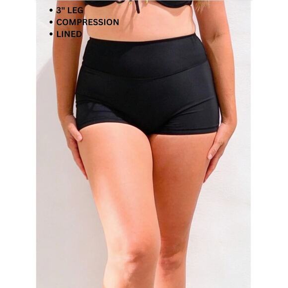 Andavi Other - Andavi Black Linne 3" Swim Active Shorties High Rise Compression US 8 / Medium